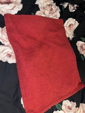 Chaps ~ Red Quilted Sham Pillow Cover~1 sham
